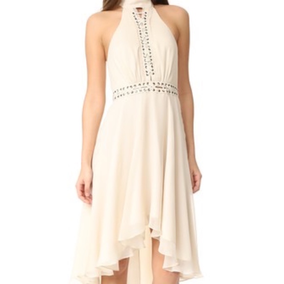 Haute hippie criss lace up detail ivory dress - Picture 6 of 7